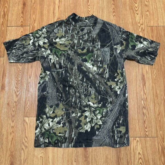 Vintage Mossy Oak Camouflage Pocket‎ Mock Neck Shirt - Picture 1 of 5